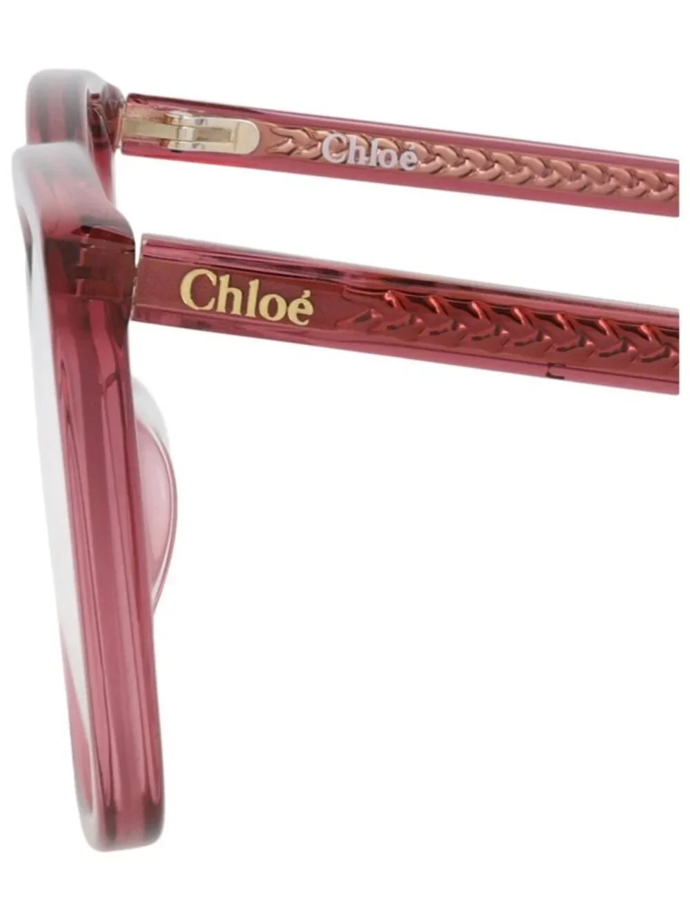 New Chloé Women's Eyeglasses Cat Eye Bio Acetate Frame Pink Pink Transparent
